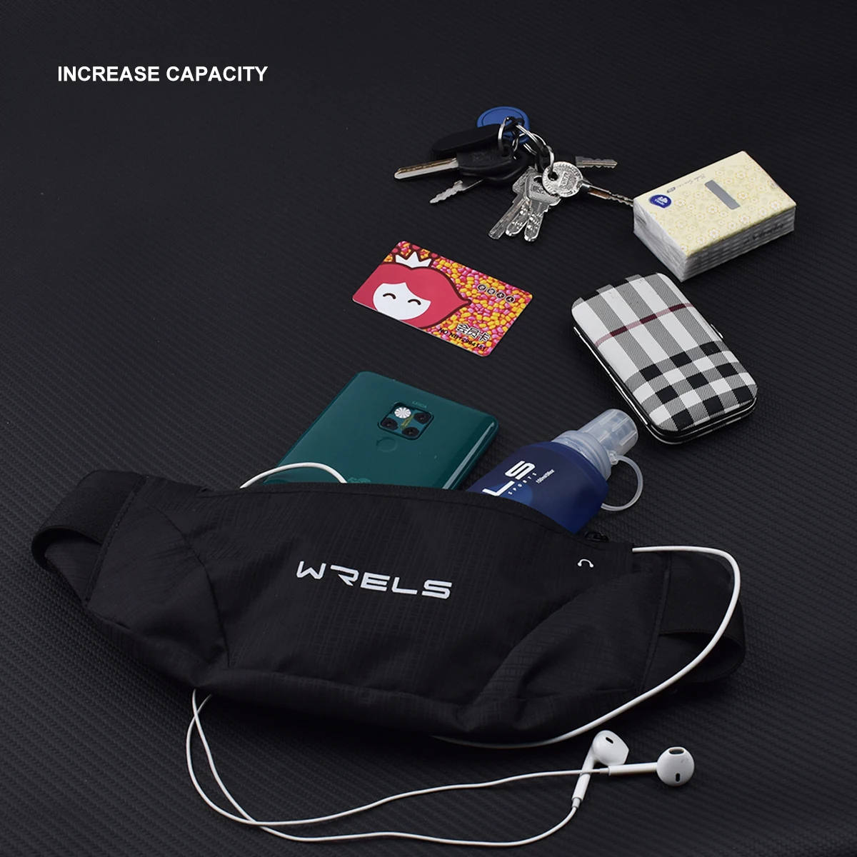 WRELS Waist Bag Outdoor Running Cycling Bag Waterproof Sports Fanny Pack Mobile Phone Case Gym Jogging Run Pouch Belt Bag