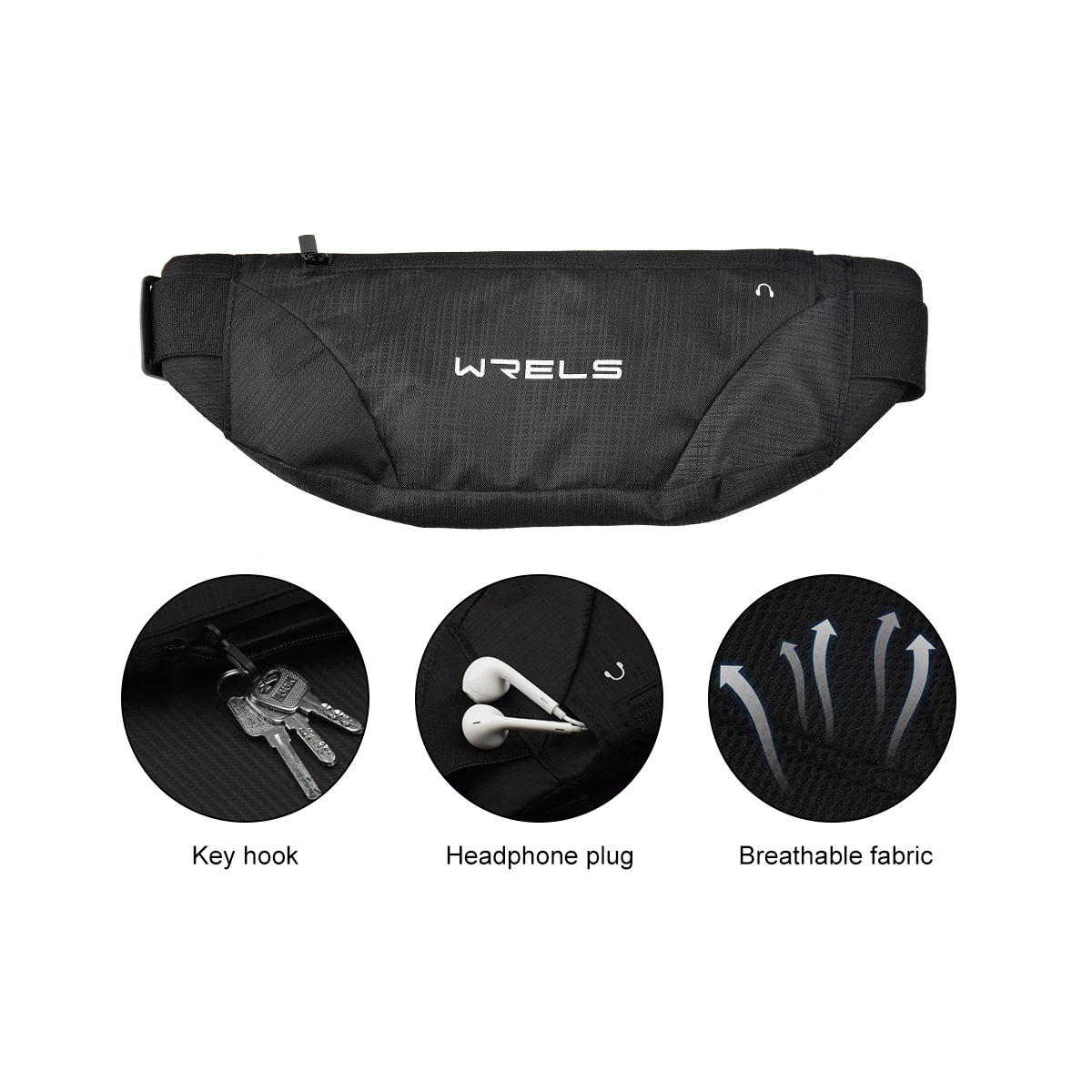 WRELS Waist Bag Outdoor Running Cycling Bag Waterproof Sports Fanny Pack Mobile Phone Case Gym Jogging Run Pouch Belt Bag