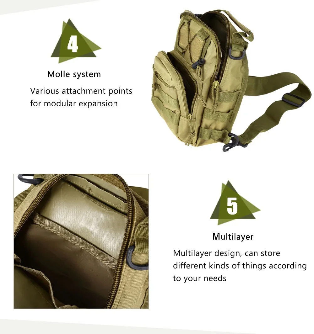 Men's outdoor Chest Pack 900D Oxford Mountaineering Camping Fishing Trekking
