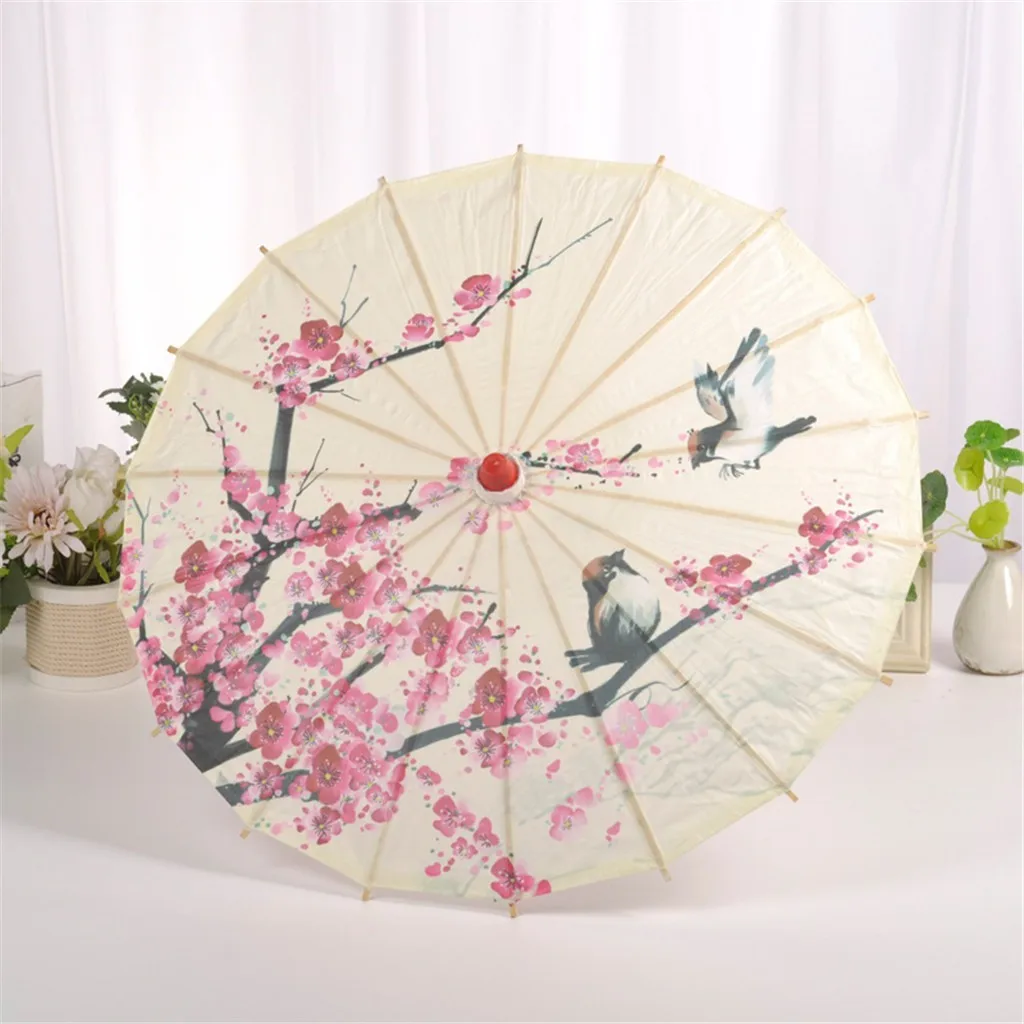 Silk Cloth Umbrella Chinese Ancient Dance Umbrella Decorative Umbrella Chinese Style Oil Paper Classical Style Umbrella