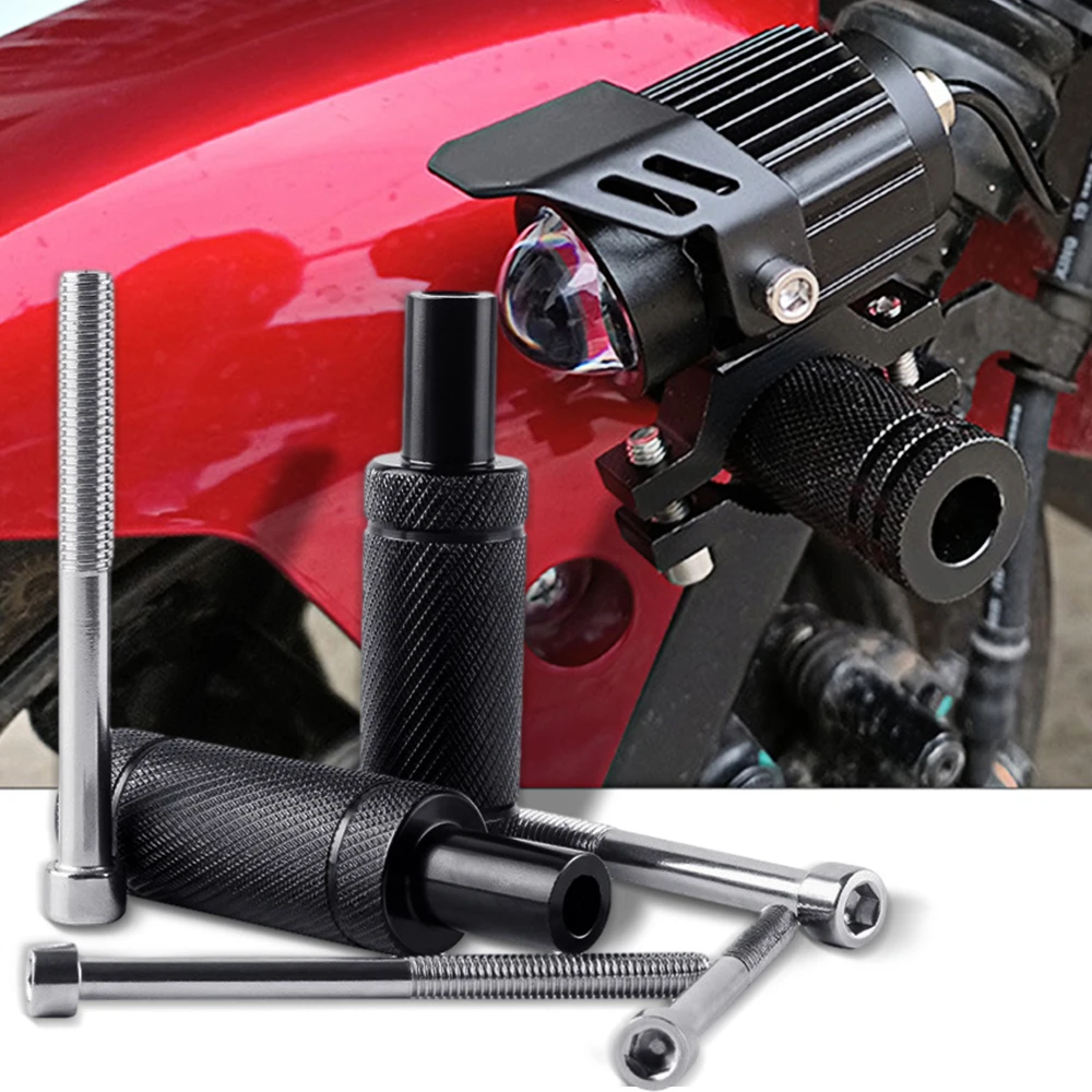 Motorcycle Mudguard Spotlight Bracket LED Headlight Fog Light Support Base M8/M6 External Modification Aluminum Alloy Bracket