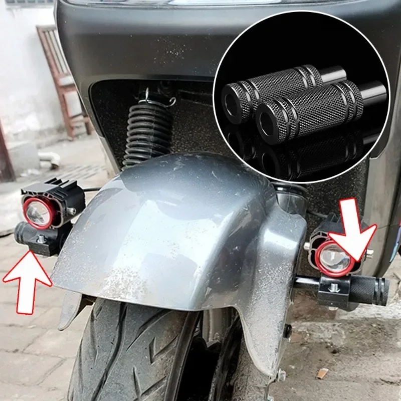 Motorcycle Mudguard Spotlight Bracket LED Headlight Fog Light Support Base M8/M6 External Modification Aluminum Alloy Bracket