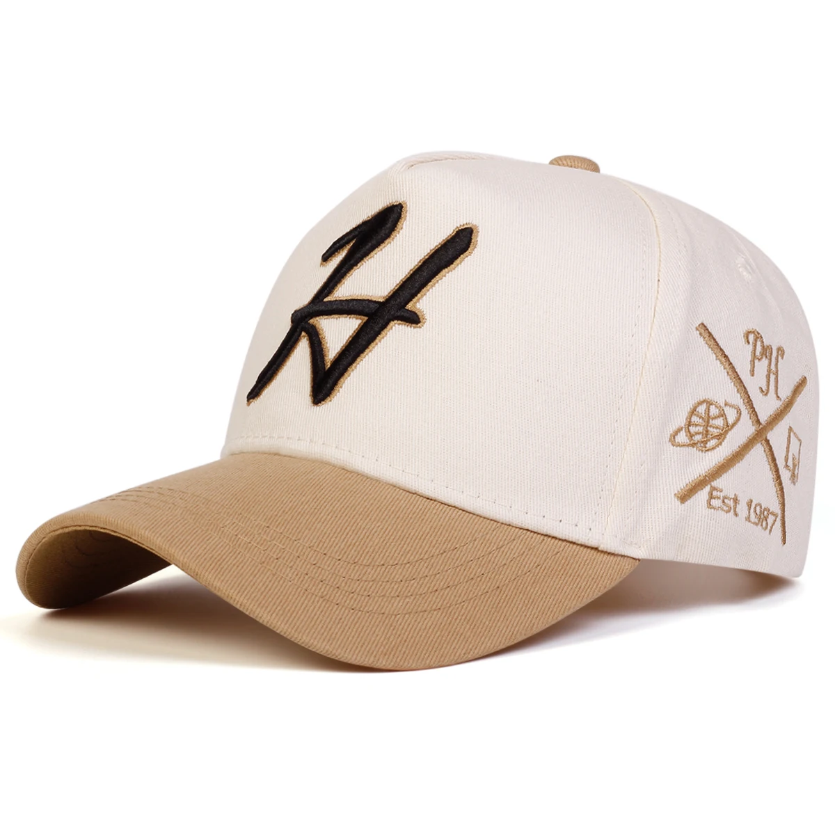 Unisex H Letter Embroidered Baseball Caps Spring Autumn Outdoor Adjustable Casual Hats Sunscreen Hat