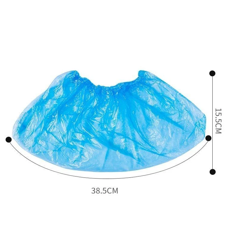 100PCS Portable Waterproof Boot Covers Plastic non-slip Wear Disposable Shoe Covers Overshoes Rain Shoe Covers Mud-proof