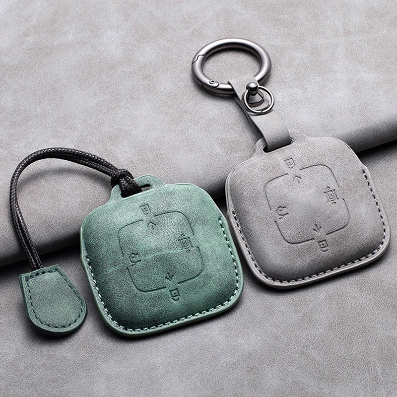 Leather 4 Buttons Car Remote Key Case Cover for Zeekr 001 X 2021 2022 2023 for ZEEKR 001 009 Full Protector Fob Keychain