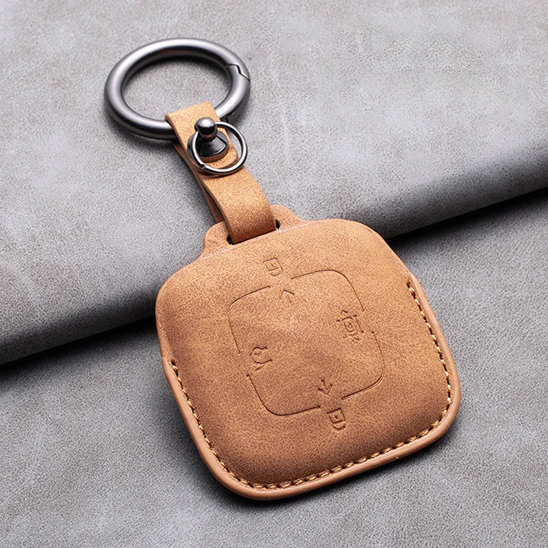 Leather 4 Buttons Car Remote Key Case Cover for Zeekr 001 X 2021 2022 2023 for ZEEKR 001 009 Full Protector Fob Keychain