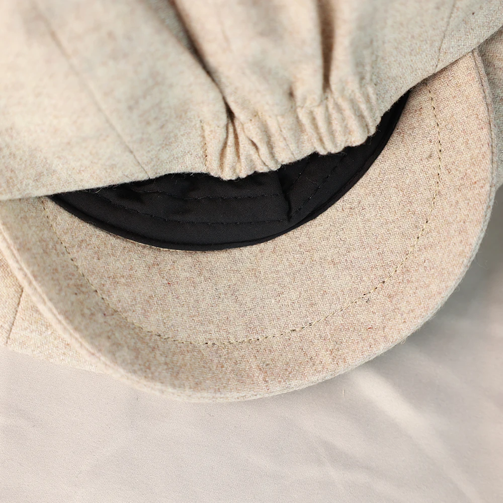 Wool Newsboy Cap Men Grey Beige Solid Color Flat Caps Women Men British Painters Hat Soft Autumn Winter hats Octagonal Cap 018