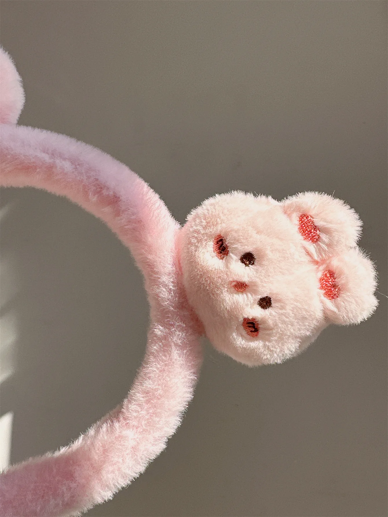 Cute Wool Rabbit Head Headband for Women Ladies Head Wears Princess Girls Lovely Bunny Head Hoop