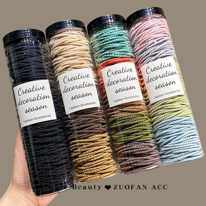100PCS Candy Color Soft Kids Elastic Hair Ties No Hurt Hair Girls Small Ponytail Hair Bands Children Hair Accessories