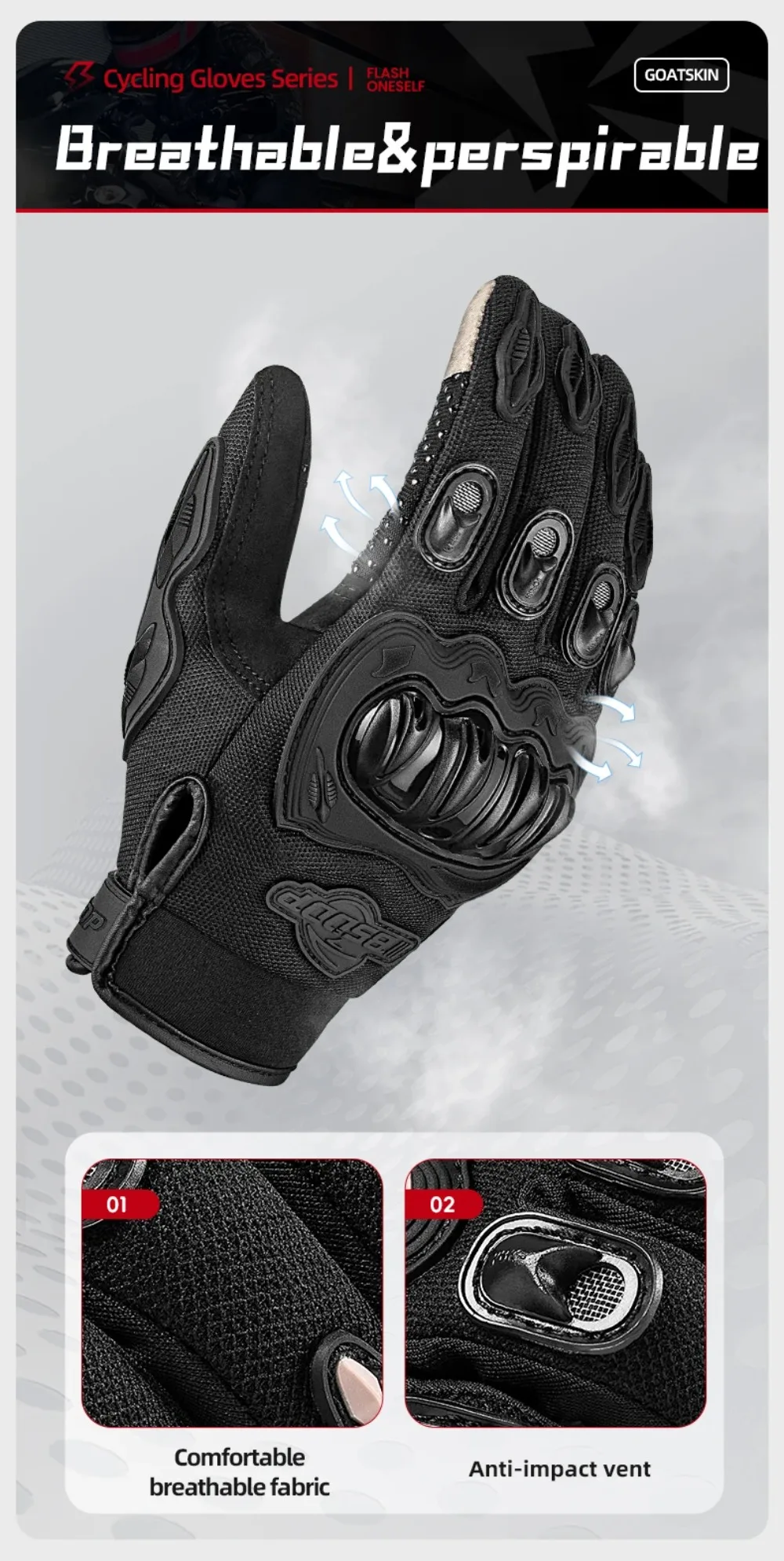 Moto Motorcycle Protect Racing Glove Cycling Riding Men Anti-drop Four-season Breathable Full Finger Knight Touch Screen Gloves