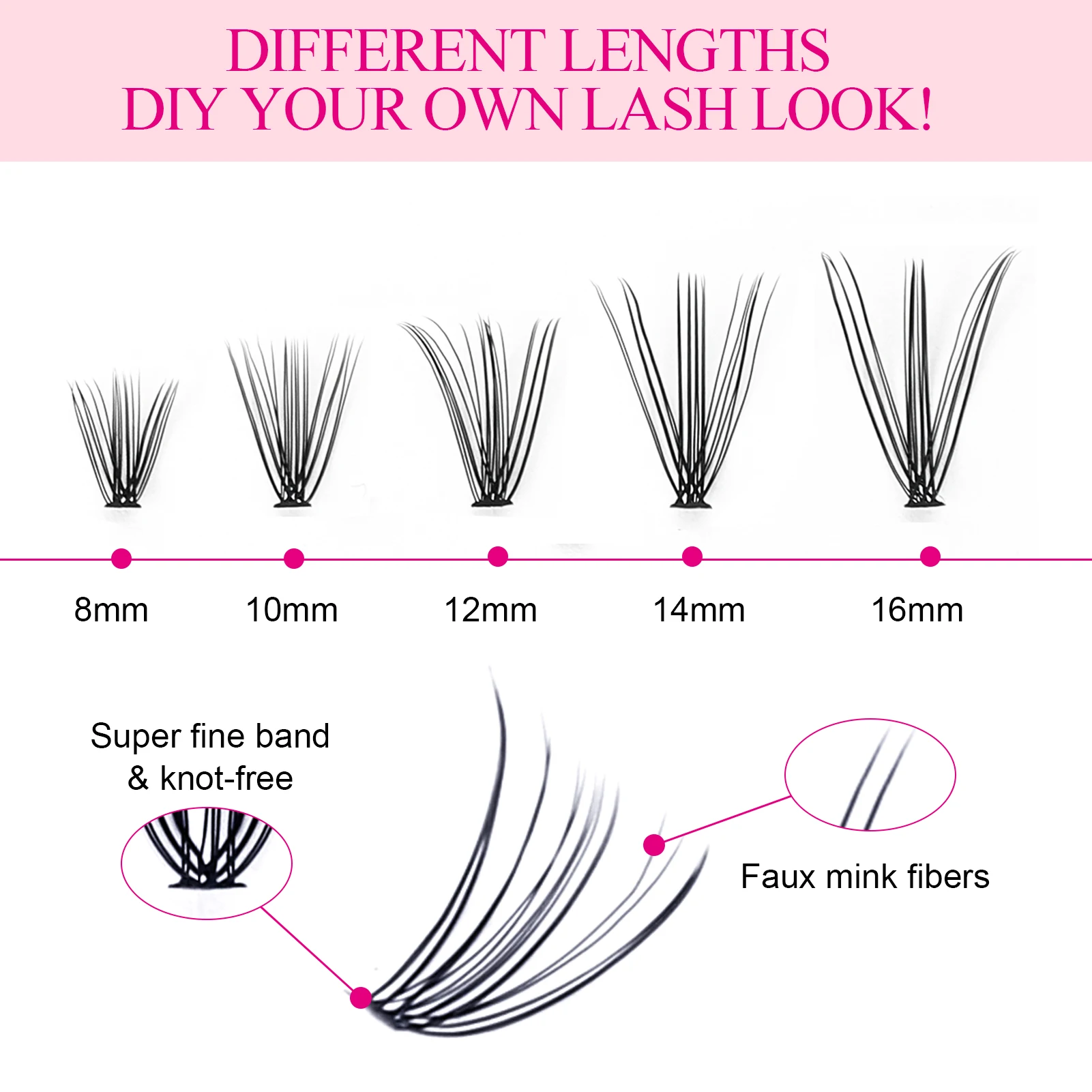 Fadvan 10pcs/Lot Cluster lashes 3 Rows 10D/20D/30D/40D 8-16mm Individual Lashes Extensions Natural Look LasFluffy Cluster Lashes