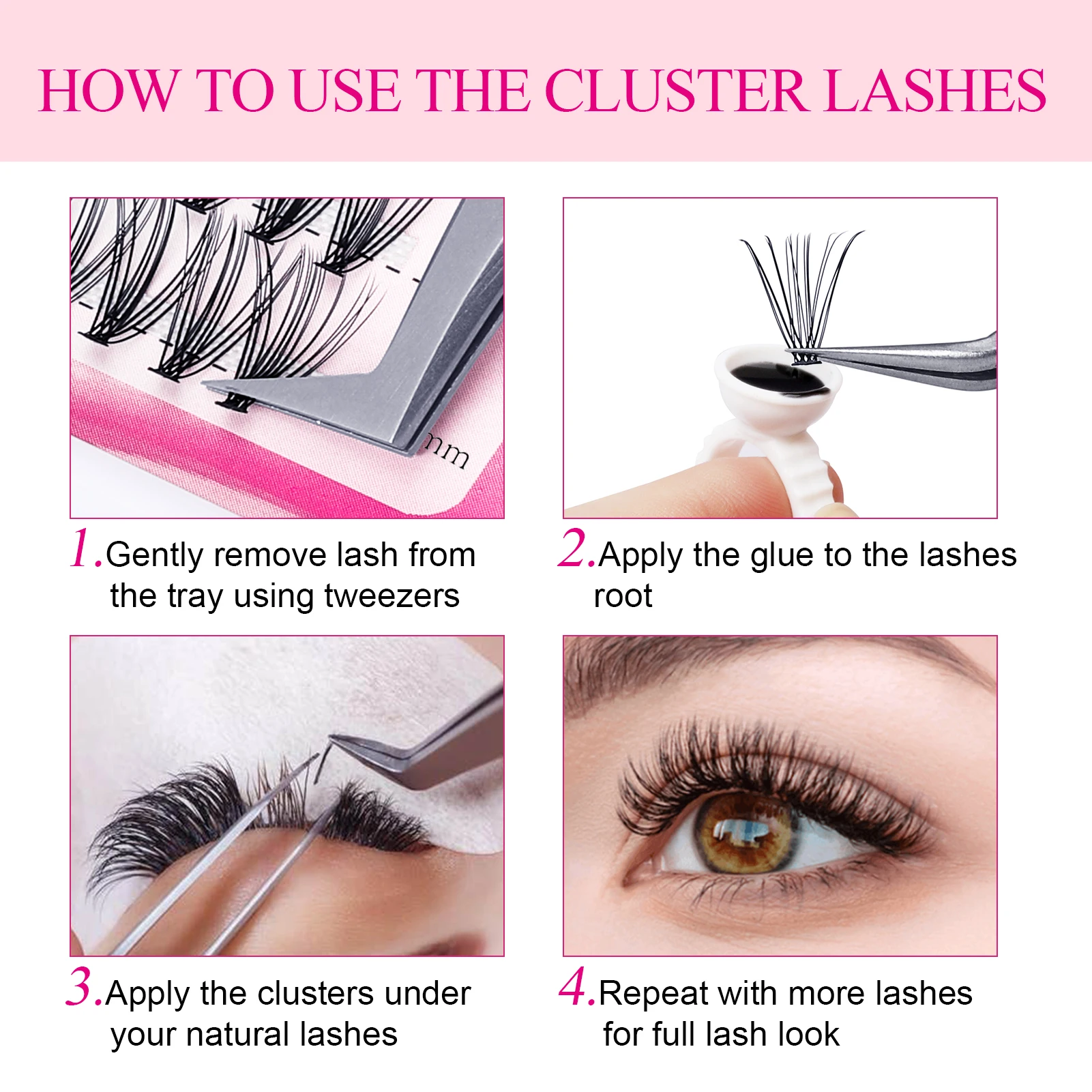 Fadvan 10pcs/Lot Cluster lashes 3 Rows 10D/20D/30D/40D 8-16mm Individual Lashes Extensions Natural Look LasFluffy Cluster Lashes