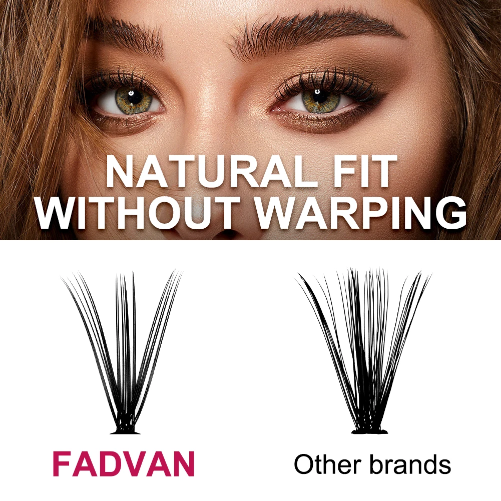 Fadvan 10pcs/Lot Cluster lashes 3 Rows 10D/20D/30D/40D 8-16mm Individual Lashes Extensions Natural Look LasFluffy Cluster Lashes