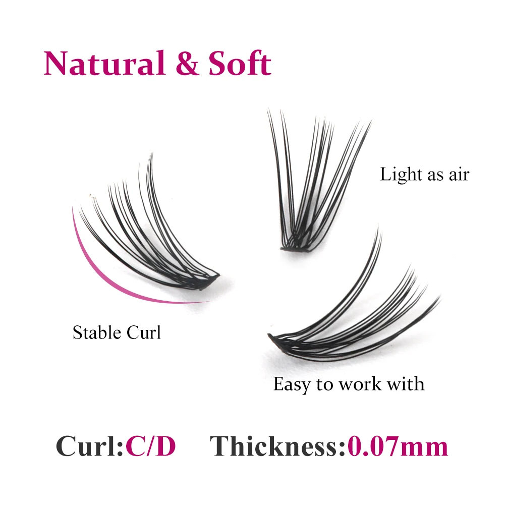 Fadvan 10pcs/Lot Cluster lashes 3 Rows 10D/20D/30D/40D 8-16mm Individual Lashes Extensions Natural Look LasFluffy Cluster Lashes