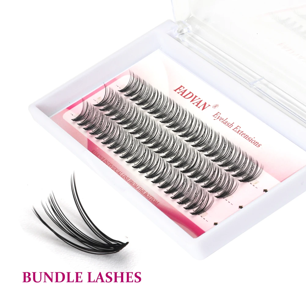 Fadvan 10pcs/Lot Cluster lashes 3 Rows 10D/20D/30D/40D 8-16mm Individual Lashes Extensions Natural Look LasFluffy Cluster Lashes