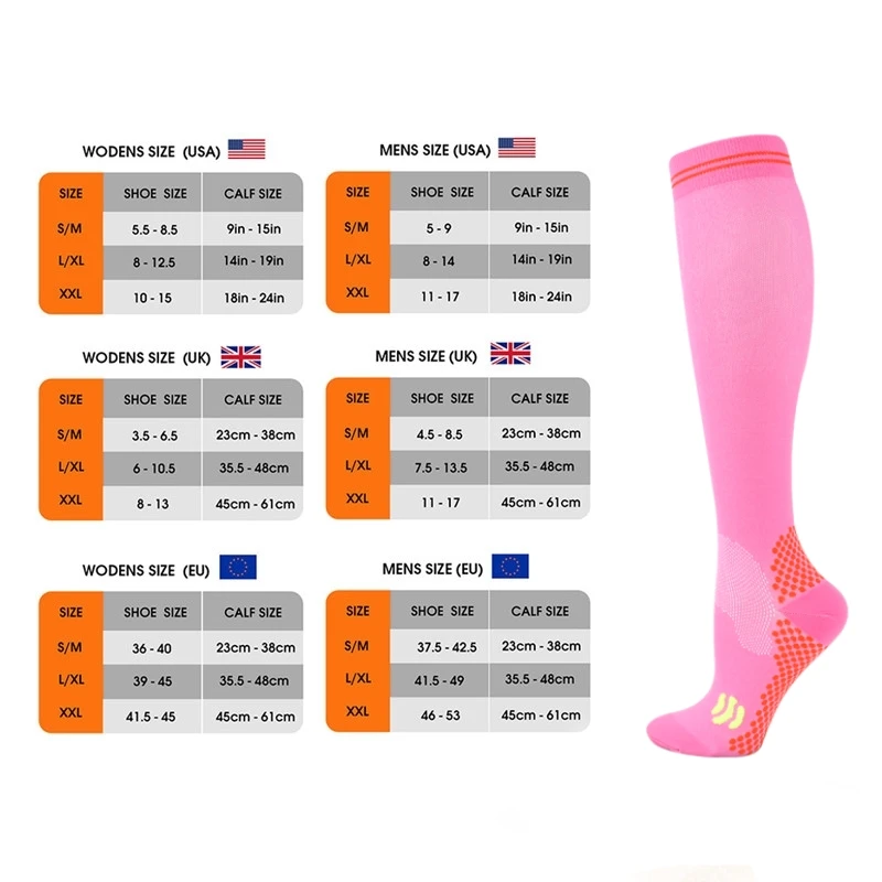 1/3 Pairs Dropship Compression Socks Varicose Veins 20-30 Mmhg Men Women Socks For Running Cycling,Football Soccer Stockings