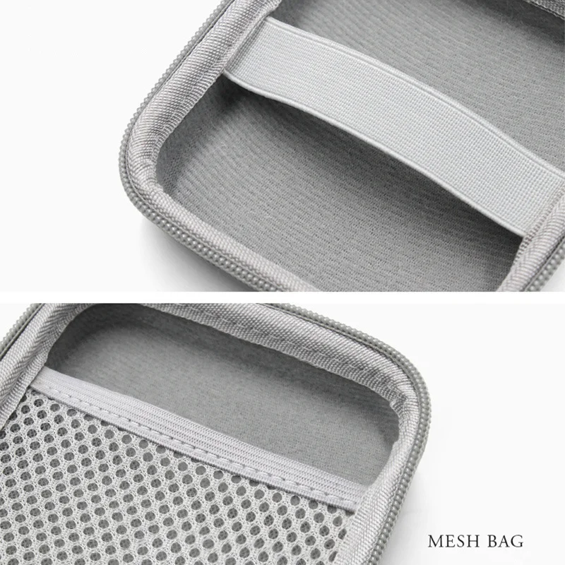 Mini Square EVA Earphone Protective Box Waterproof Digital Charger Headphone Storage Bag USB Data Cable Organizer Carrying Pouch