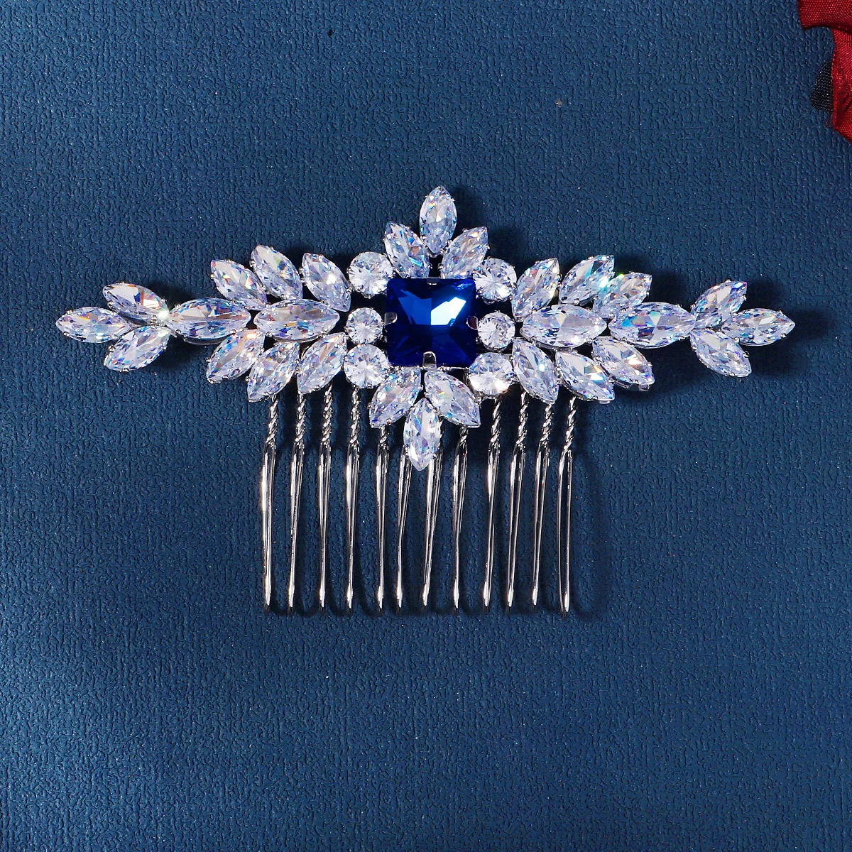 New Luxury Zirconia Bridal Hair Comb Sparkling Handmade Hair Comb for Women Wedding Headpieces Jewelry Accessories