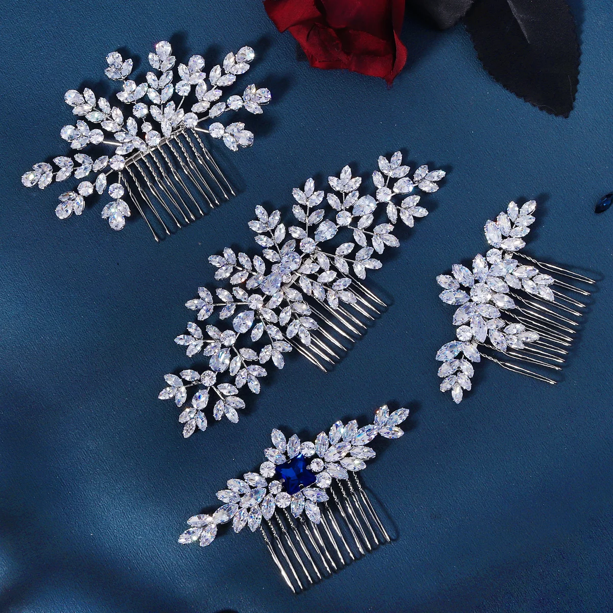 New Luxury Zirconia Bridal Hair Comb Sparkling Handmade Hair Comb for Women Wedding Headpieces Jewelry Accessories