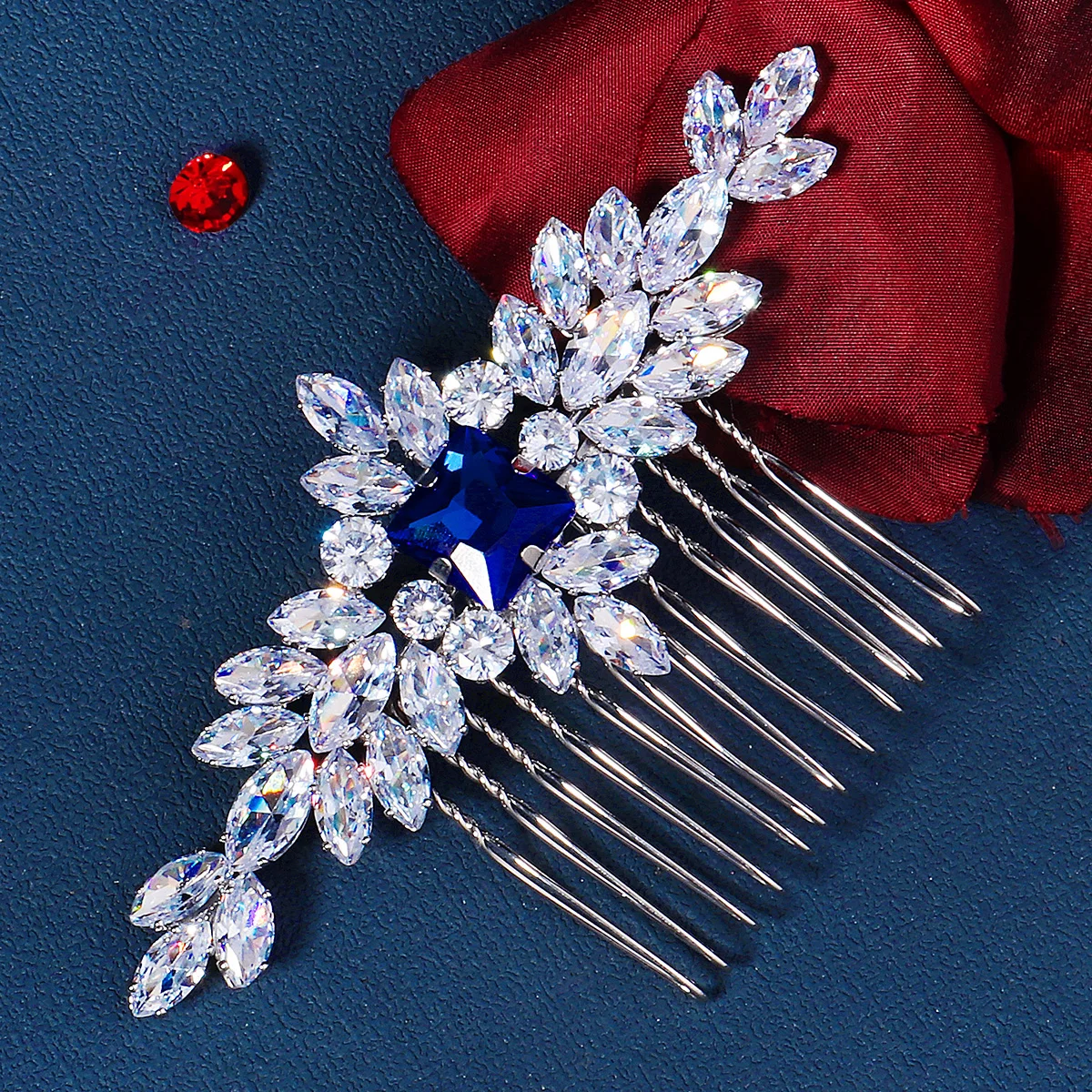 New Luxury Zirconia Bridal Hair Comb Sparkling Handmade Hair Comb for Women Wedding Headpieces Jewelry Accessories