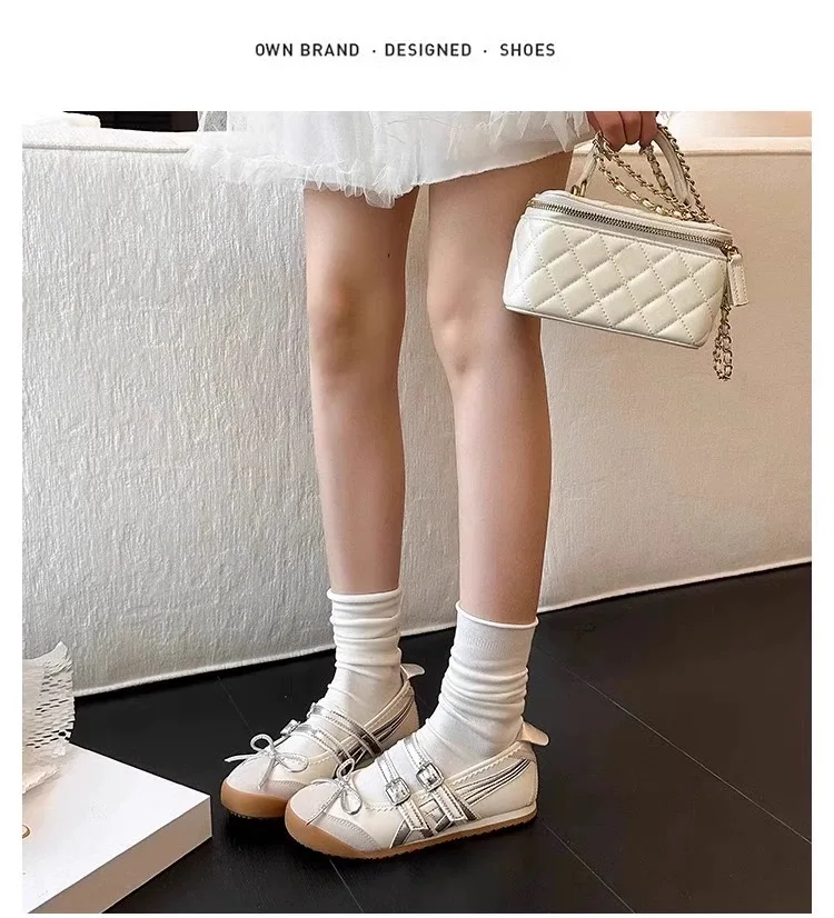 Women Flats Bow Ballet Dance Mary Jane Shoes Summer Sandals 2024 Fashion New Brand Dress Designer Casual Shallow Zapatos Mujer
