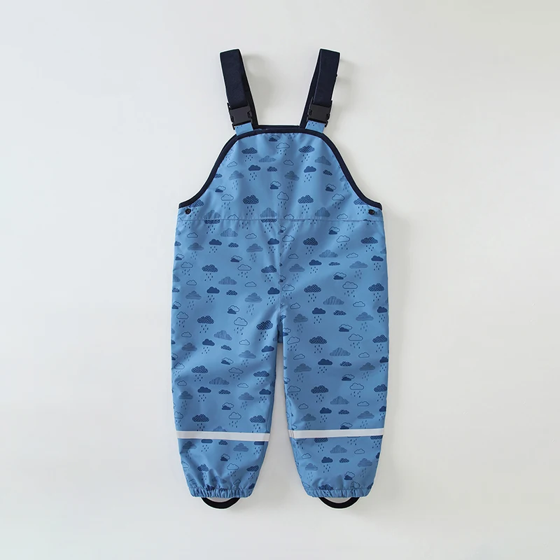 HONEYKING Children Waterproof Rain Pants Baby Jumpsuits Boys Girls Overalls Pants Fashion Kids Overalls