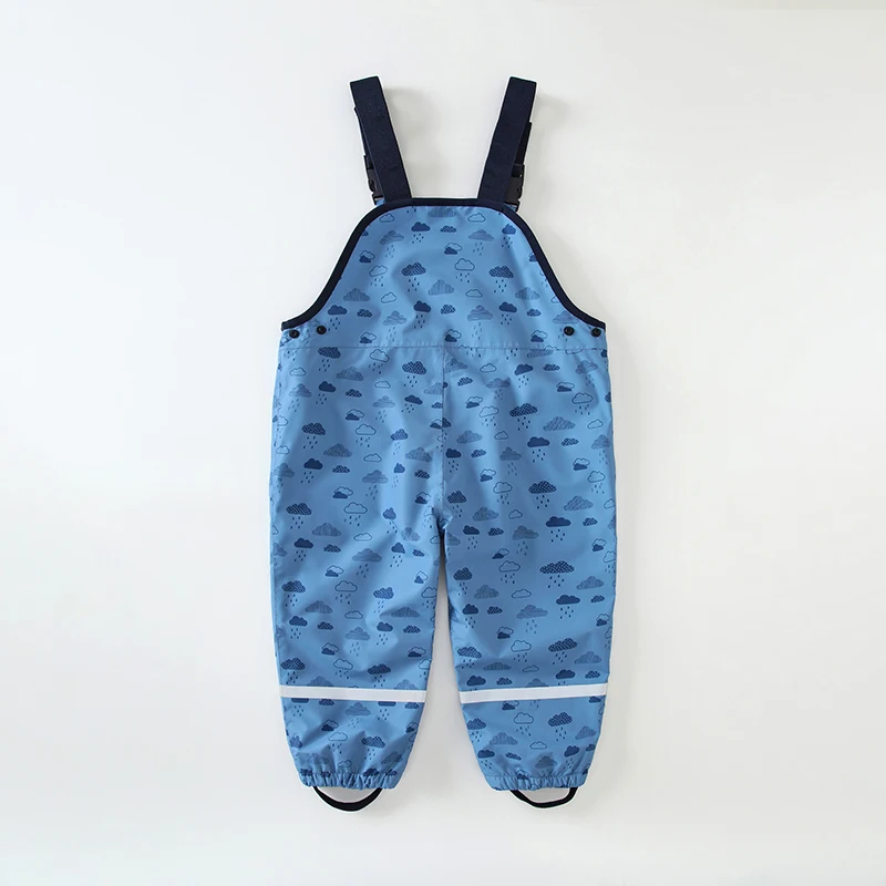 HONEYKING Children Waterproof Rain Pants Baby Jumpsuits Boys Girls Overalls Pants Fashion Kids Overalls