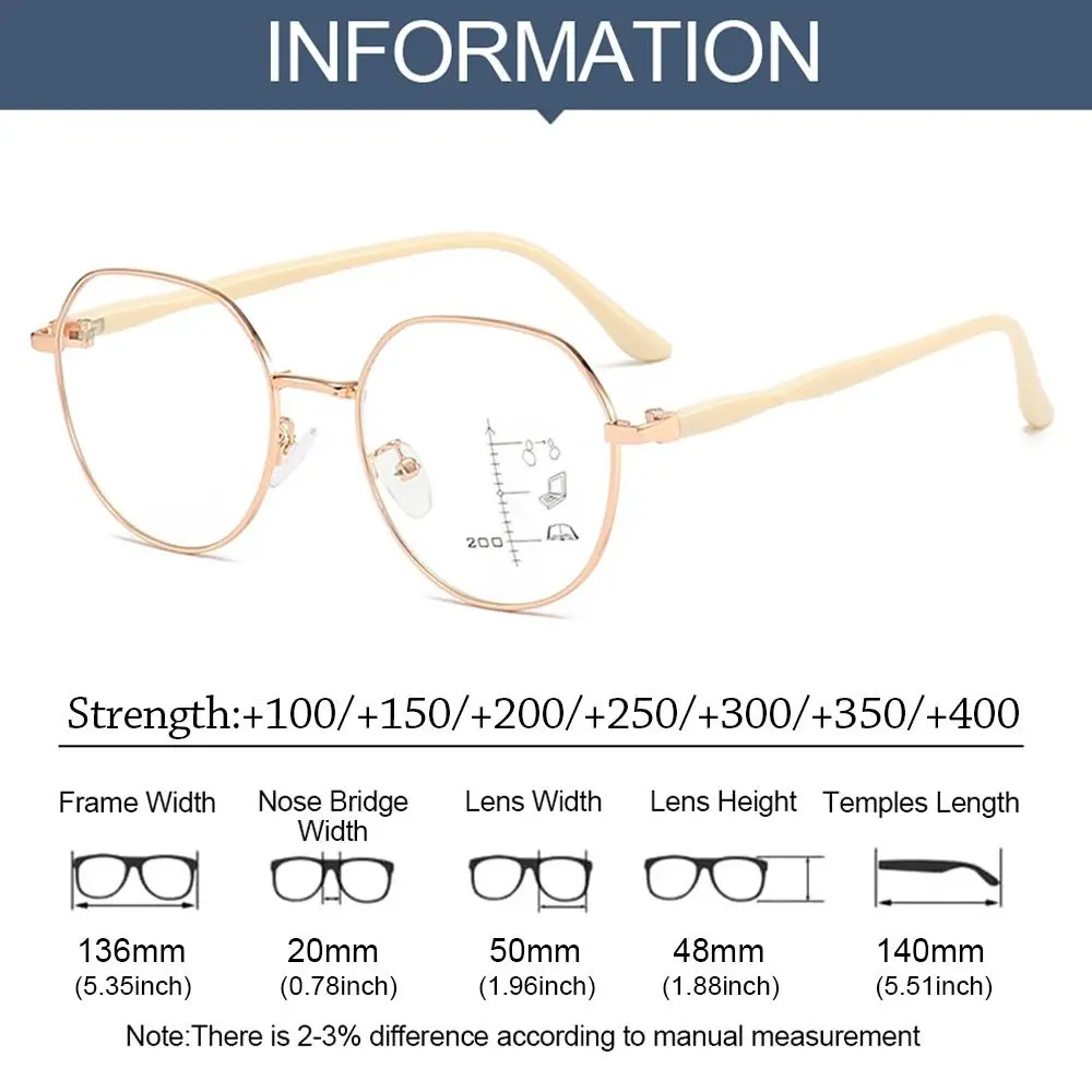 Multifocal Reading Glasses Progressive Near Far Square Eyeglasses Blue Ray Blocking Anti-Blue Light Men Women Reading Glasses