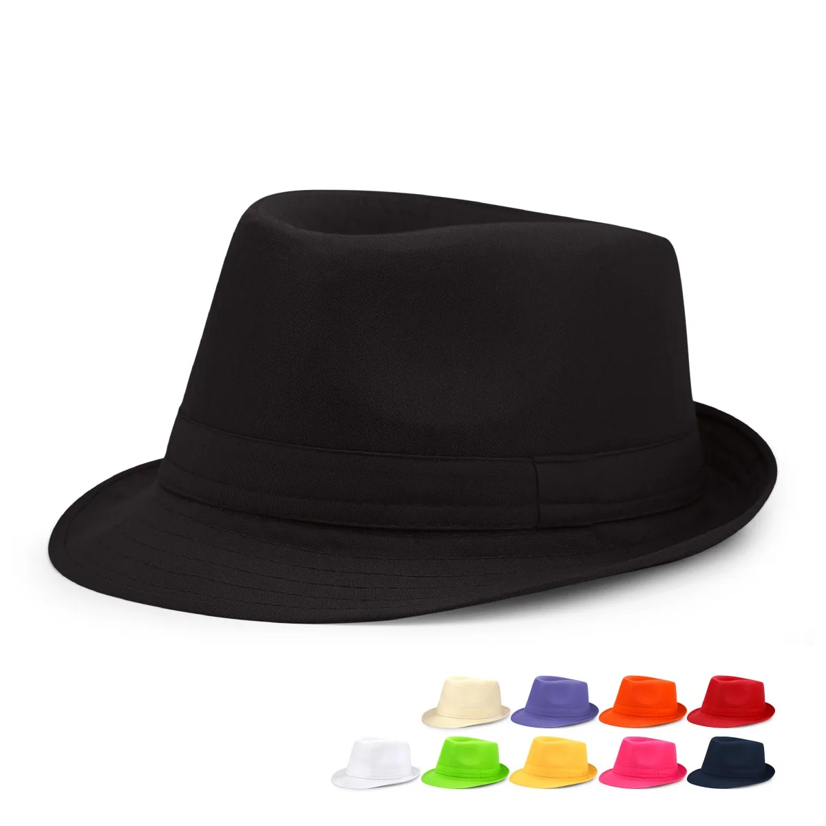 Summer Solid Bright Color Sun Hat British Jazz Hat Top Hat Men's Top Hat Winter Middle-aged and Elderly Jazz Warm Hat Fedora Hat