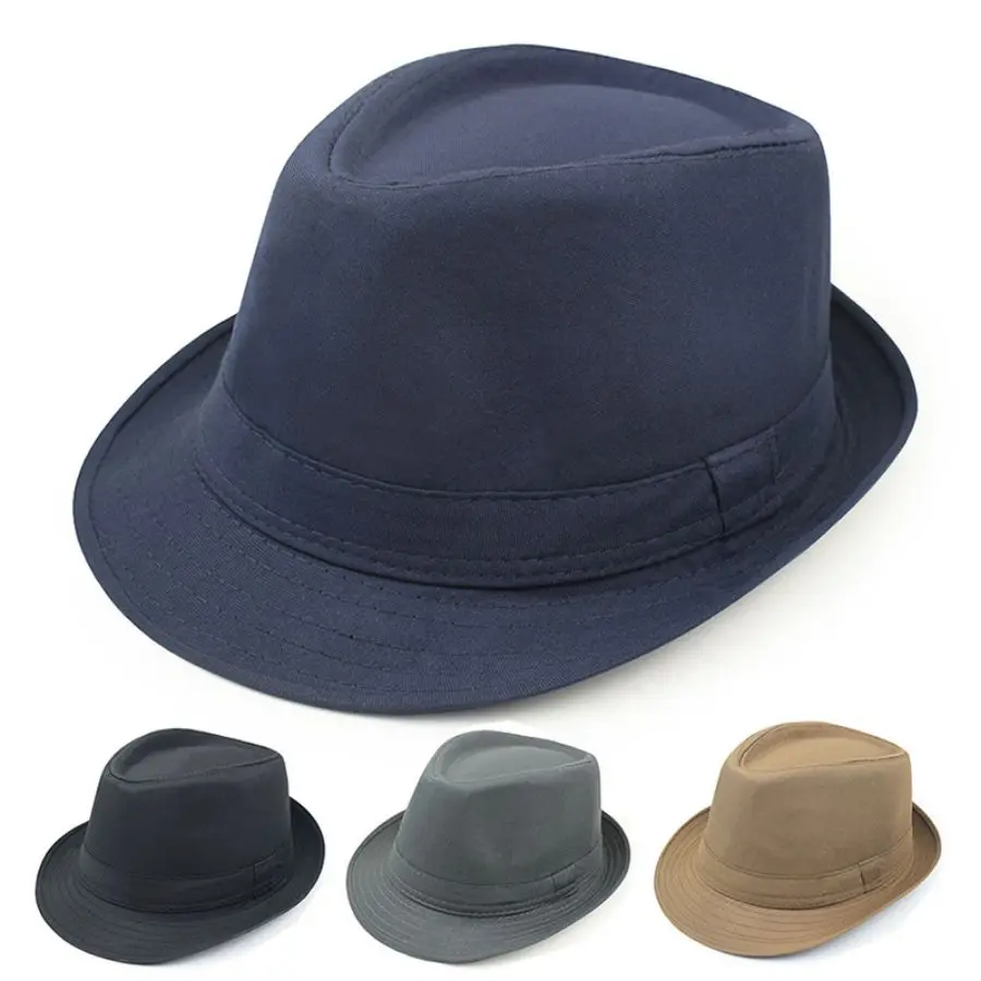 Summer Solid Bright Color Sun Hat British Jazz Hat Top Hat Men's Top Hat Winter Middle-aged and Elderly Jazz Warm Hat Fedora Hat