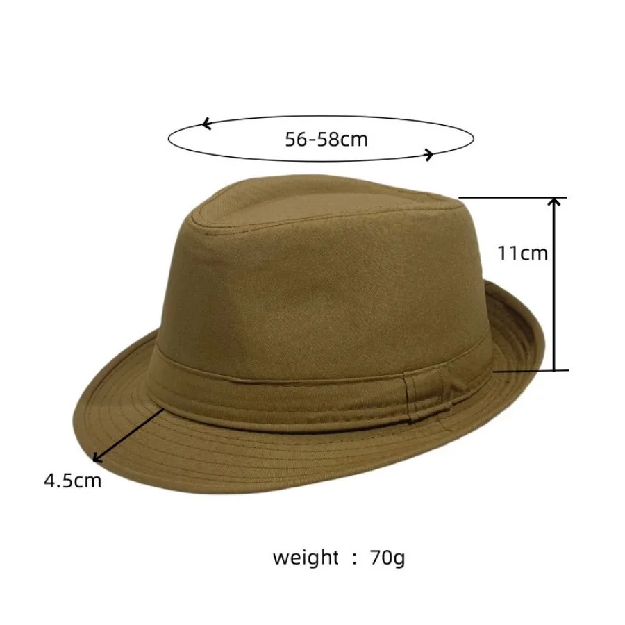 Summer Solid Bright Color Sun Hat British Jazz Hat Top Hat Men's Top Hat Winter Middle-aged and Elderly Jazz Warm Hat Fedora Hat