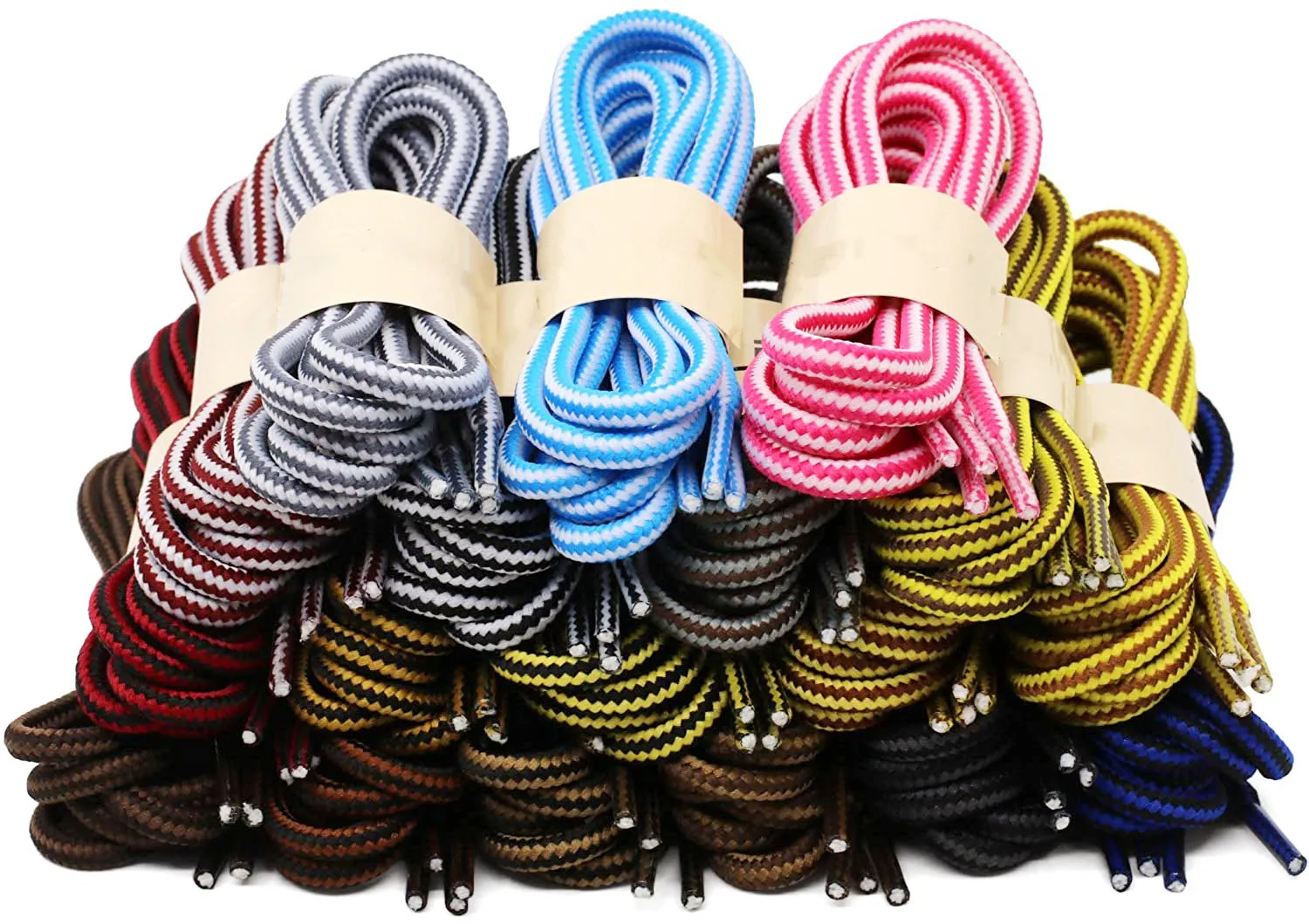 1 Pair 18 Colors Striped Double Color Shoe Laces Round Outdoor Sneakers Shoelaces Cotton Boots Shoelace 70CM 90CM 120CM 150CM