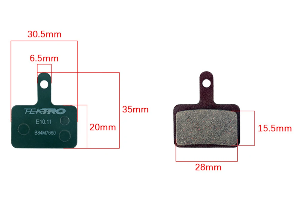 TEKTRO E10.11 MTB/Road Disc Brake Pads Resin-Metal 2mm Universal, Compatible with Shimano M355/M395/495 & Tektro HD-M520/E350