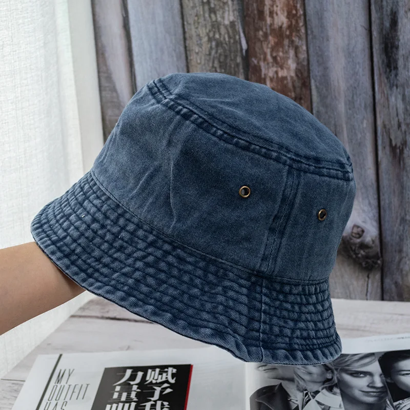 New Unisex Bucket Hat Fashion Washed Denim Cap Design Men Panama Hats Women Summer Outdoor Casual Sunscreen Visor Fisherman Caps