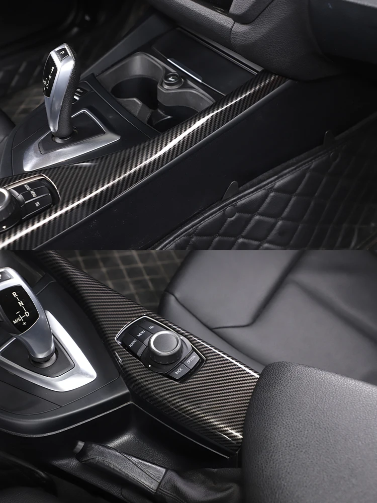 For BMW 1 2 Series F20 F21 F22 F23 116I 118I 2012-2019 ABS Carbon Fiber Multimedia Button Panel Cover Sticker Car Accessories