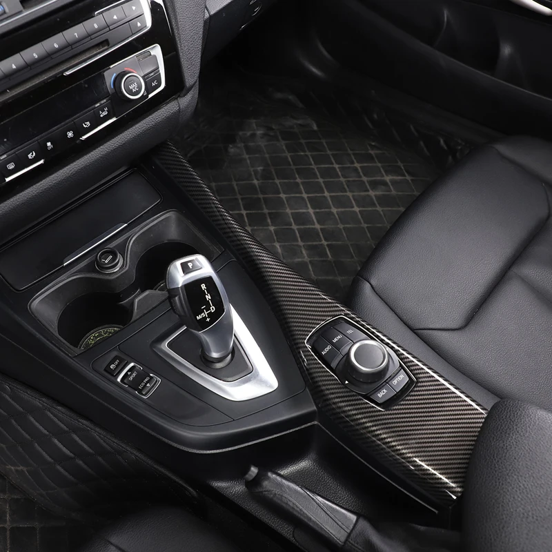 For BMW 1 2 Series F20 F21 F22 F23 116I 118I 2012-2019 ABS Carbon Fiber Multimedia Button Panel Cover Sticker Car Accessories