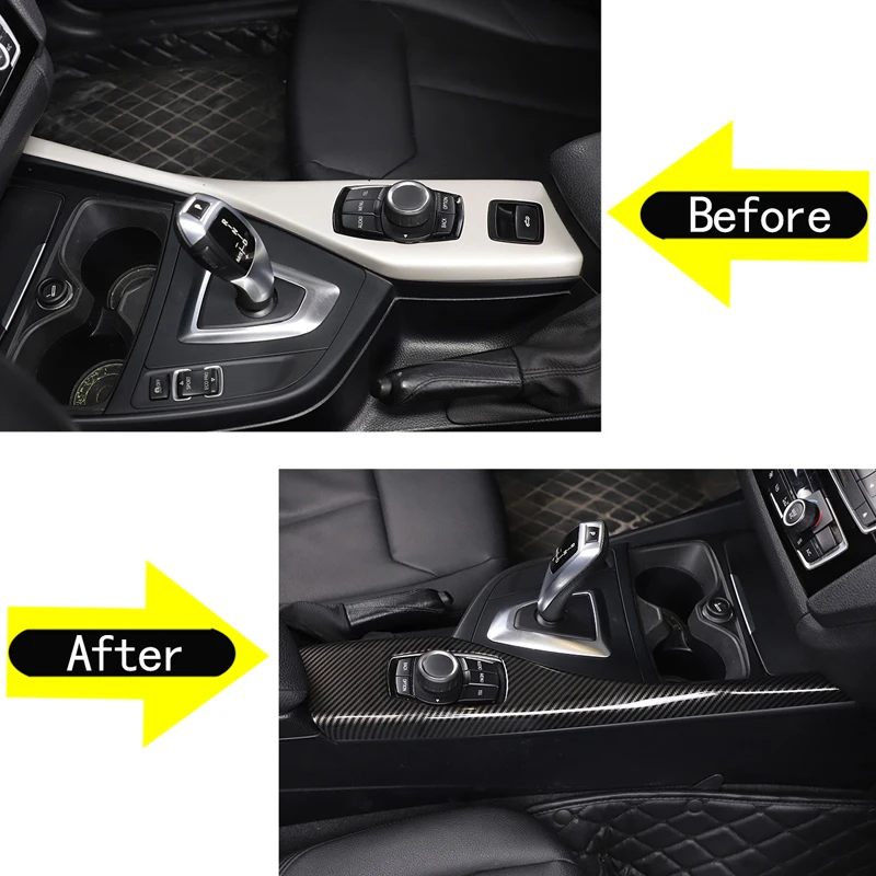 For BMW 1 2 Series F20 F21 F22 F23 116I 118I 2012-2019 ABS Carbon Fiber Multimedia Button Panel Cover Sticker Car Accessories