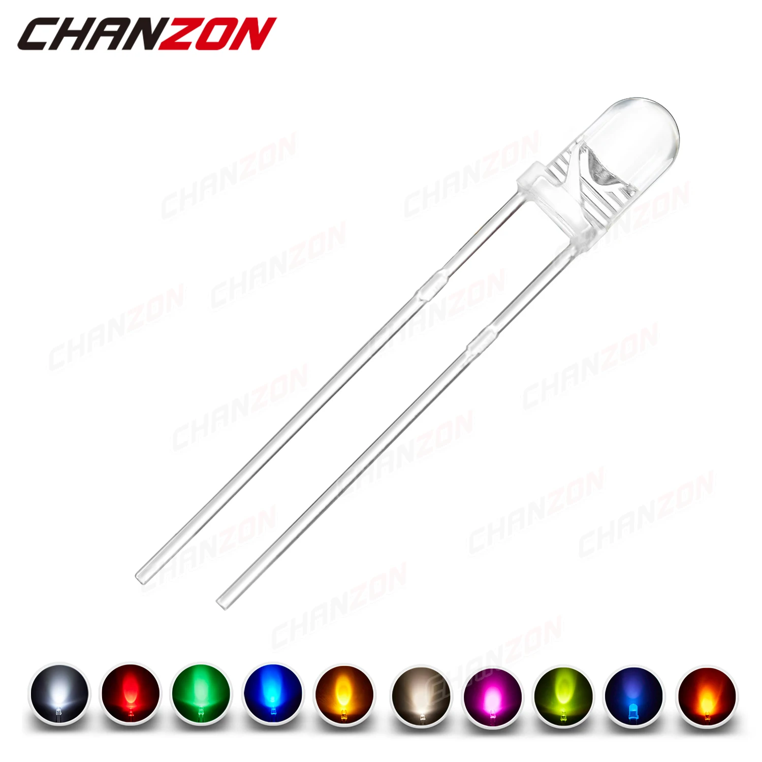 100pcs 3mm LED Diode Kit Ultra Bright Warm White Red Green Blue UV Purple Yellow Orange Pink 2V 3V F3 3 mm Emitting Assorted Set