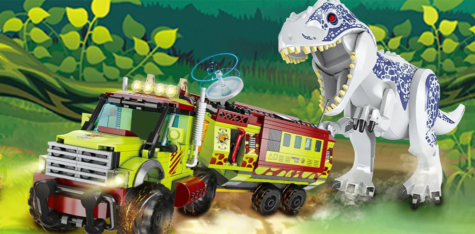 Jurassic Dinosaur World Brutal Raptor T-Rex Triceratops Indominus Rex Model Building Blocks Dino Velociraptor Figure Bricks Toys