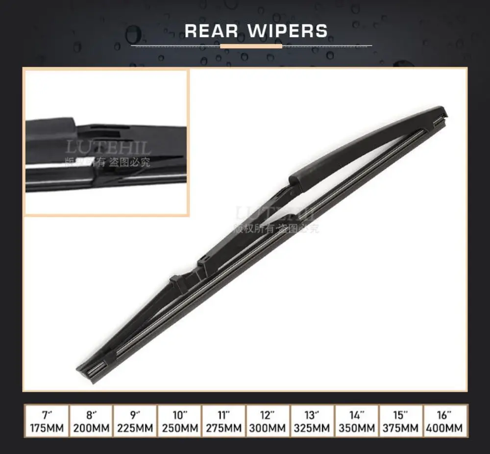 For Fiat Panda 169 2003-2012 2004 2005 2006 2007 Wiper Front&Rear Wiper Blades Windshield Windscreen Window Brushes 22"+16"+13"