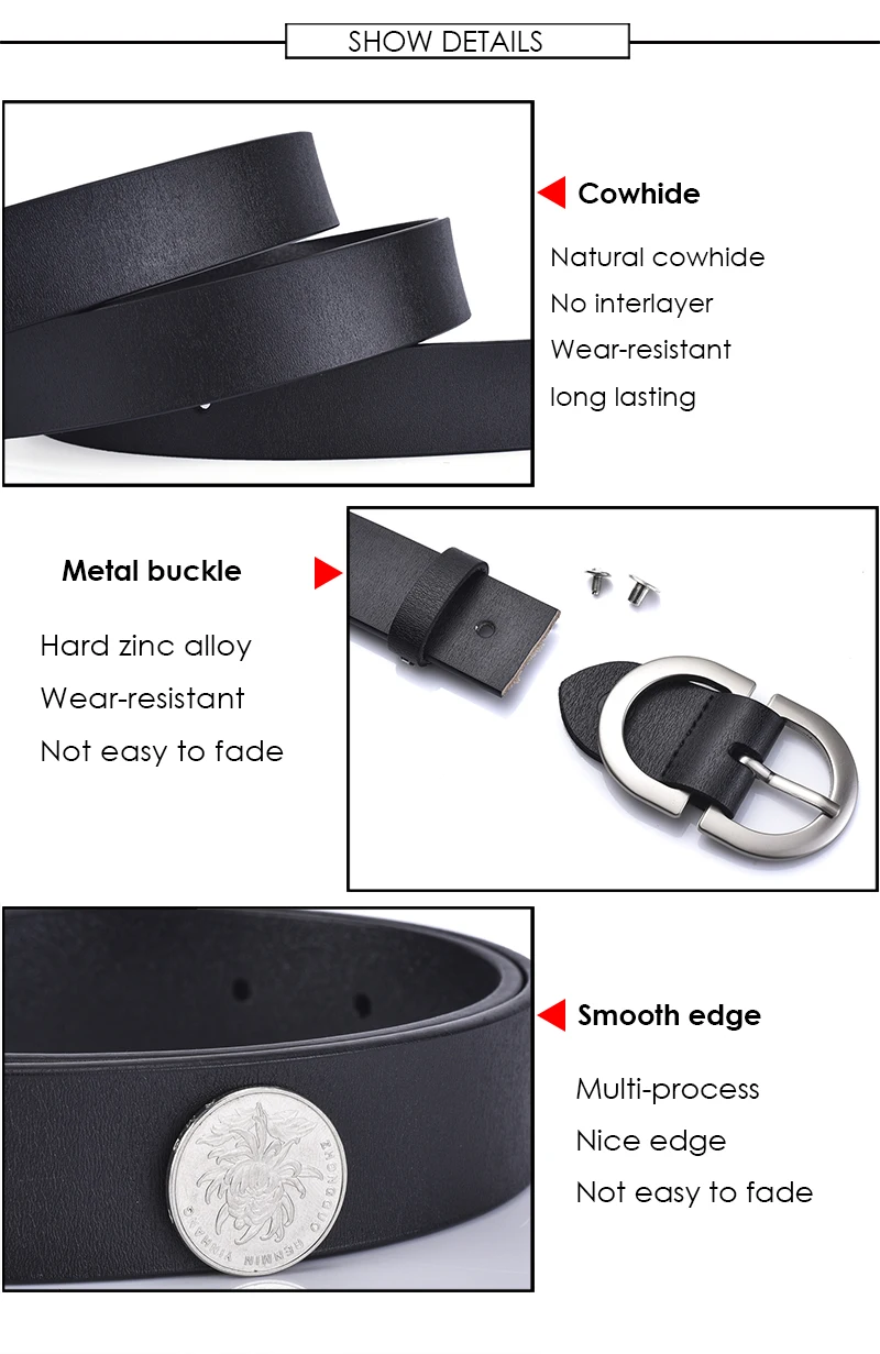 VATLTY Official Authentic Woman Leather Belt Golden Alloy Buckle Natural Cowhide Ladies Jeans Belt Trousers Belt Female ZK105