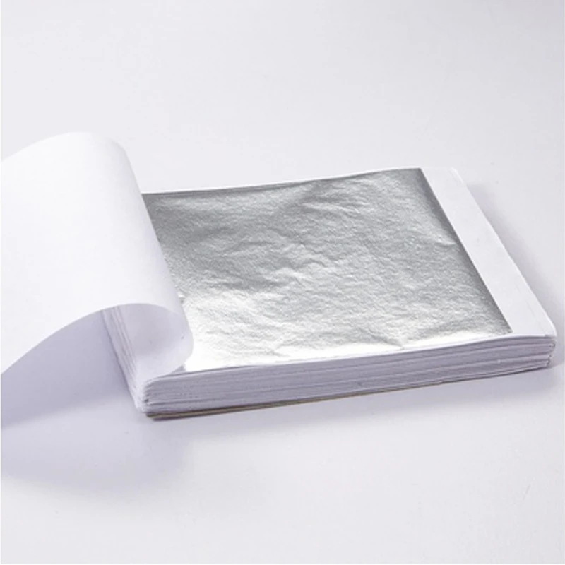 100pcs Art Craft Design Paper Sheets Practical Pure Shiny Gold Silver Rose gold Leaf for Gilding DIY Craft Party Decoration