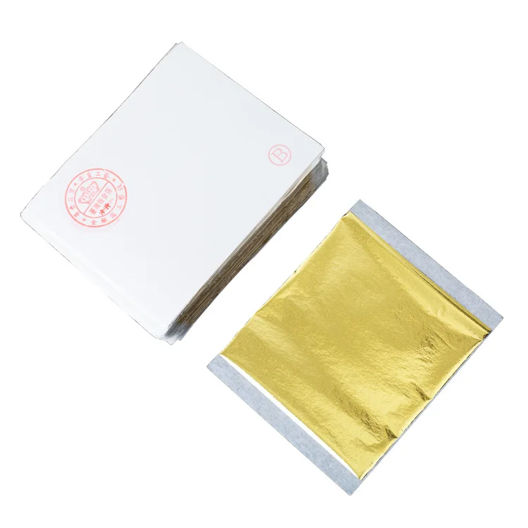 100pcs Art Craft Design Paper Sheets Practical Pure Shiny Gold Silver Rose gold Leaf for Gilding DIY Craft Party Decoration