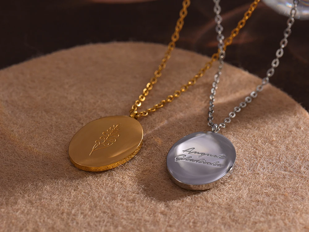 Yhpup 316 Stainless Steel 12 Month Birth Flower Floral Pendant Necklace Mother Sister Giff PVD Collar Golden Necklace Waterproof