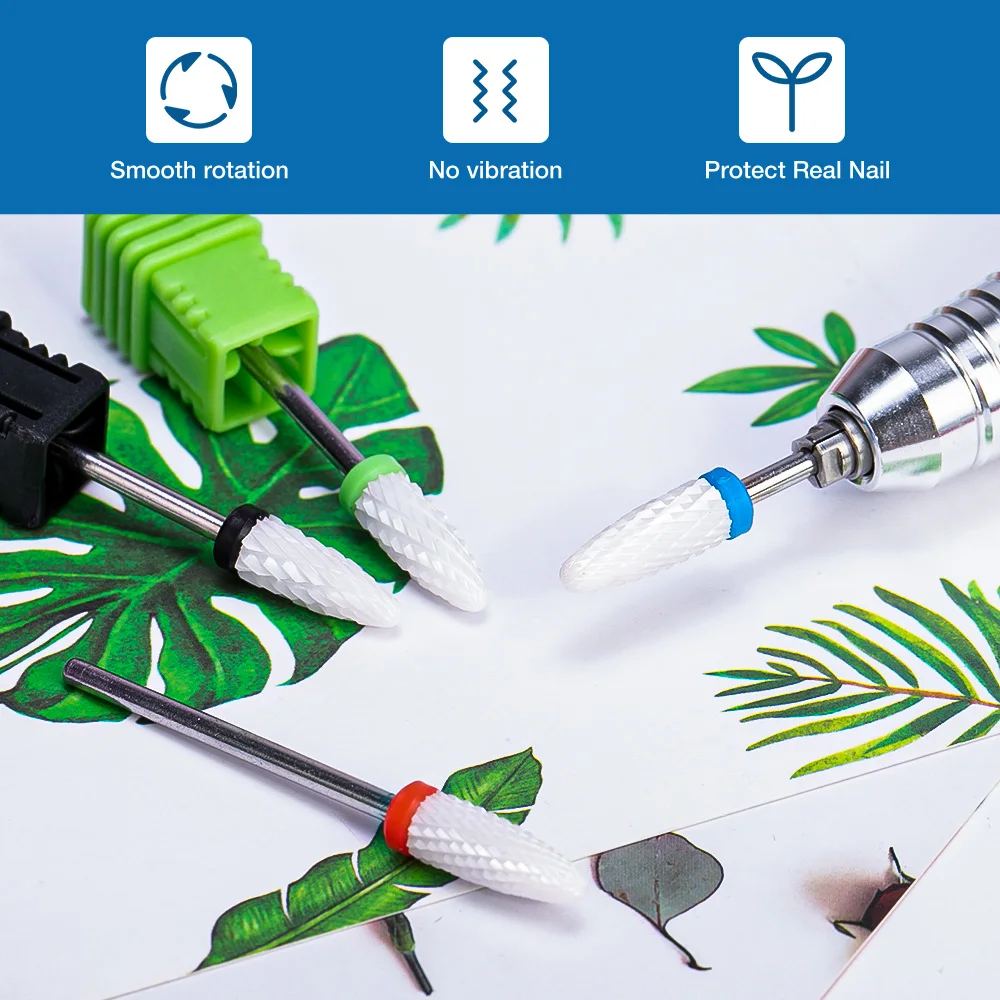 LadyMisty Ceramic Carbide Nail Drill Bit Nail Cutter Rotate Burr Milling Bits Electric Drill Machine For Manicure Pedicure Tools