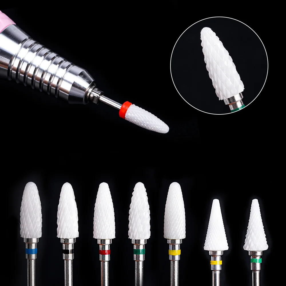 LadyMisty Ceramic Carbide Nail Drill Bit Nail Cutter Rotate Burr Milling Bits Electric Drill Machine For Manicure Pedicure Tools