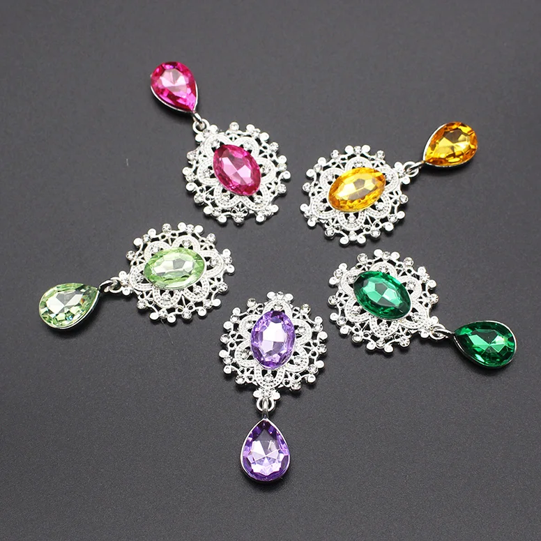 NDelicate Shining Brooch 45*25mm 10Pcs/Set Crystal Accessories Fashion Gorgeous Wedding Invitation Holiday Creative Decoration