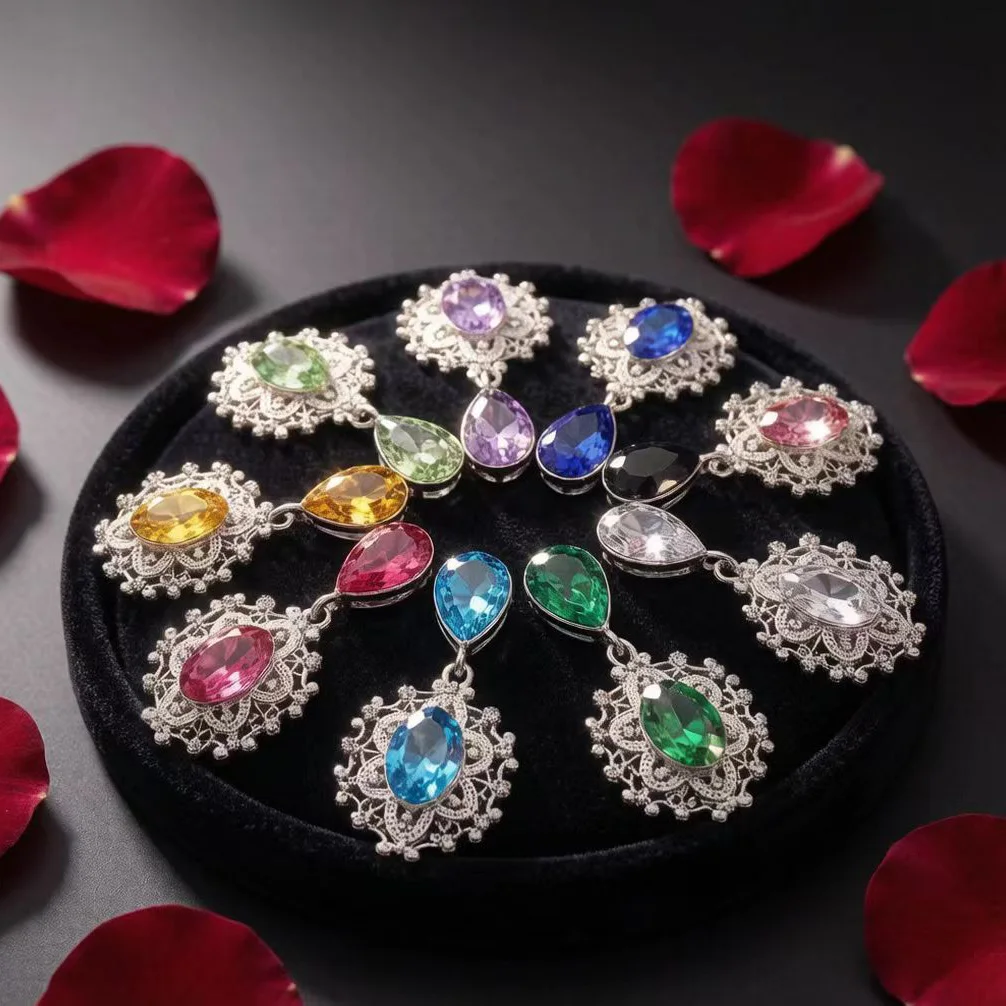 NDelicate Shining Brooch 45*25mm 10Pcs/Set Crystal Accessories Fashion Gorgeous Wedding Invitation Holiday Creative Decoration