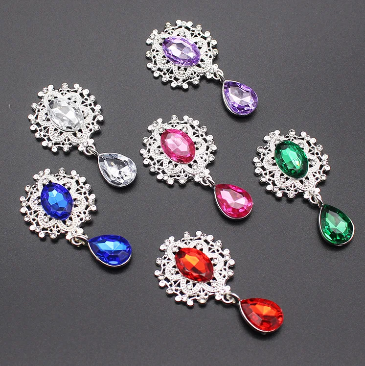 NDelicate Shining Brooch 45*25mm 10Pcs/Set Crystal Accessories Fashion Gorgeous Wedding Invitation Holiday Creative Decoration