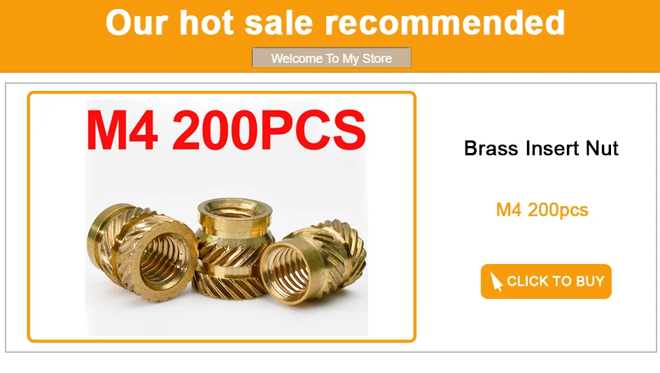 M2 M2.5 M3 M4 M5 M6 M8 Brass Hot Melt Insert Knurled Nut Thread Heat Molding Double Twill Injection Embedment Nut For 3D Printer